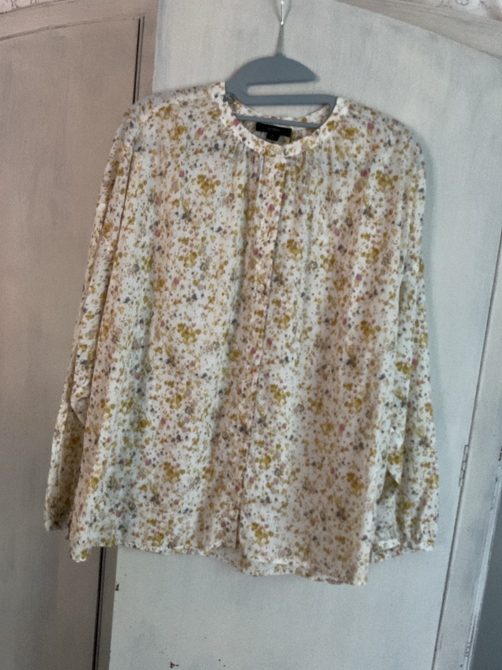 J. Crew Watercolor Patterned Blouse